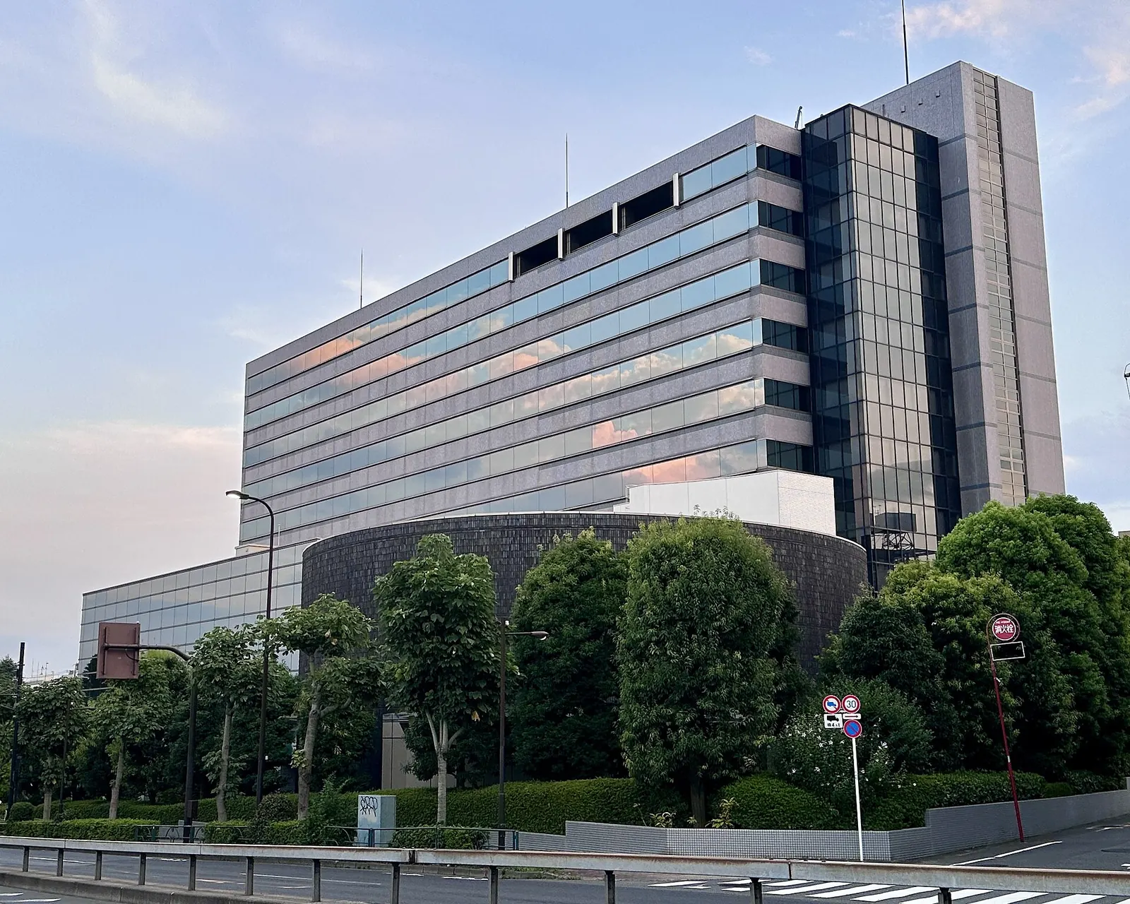 Office building in Tokyo at dusk