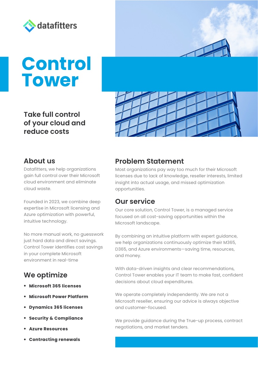 Datafitters Control Tower flyer preview